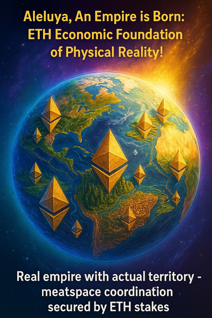Aleluya, An Empire is Born: ETH as Economic Foundation of Physical Reality Through EigenRealEstate Territory - Real Empire with Actual Land